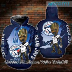 Blue Jays Hoodie 3D Wondrous Groot I Am No1 Fan Toronto Blue Jays Gift