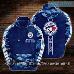 Blue Jays Hoodie Mens 3D Camo One Nation Toronto Blue Jays Gift