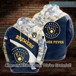 Brewers Full Zip Hoodie 3D Lighthearted Camo Milwaukee Brewers Gift