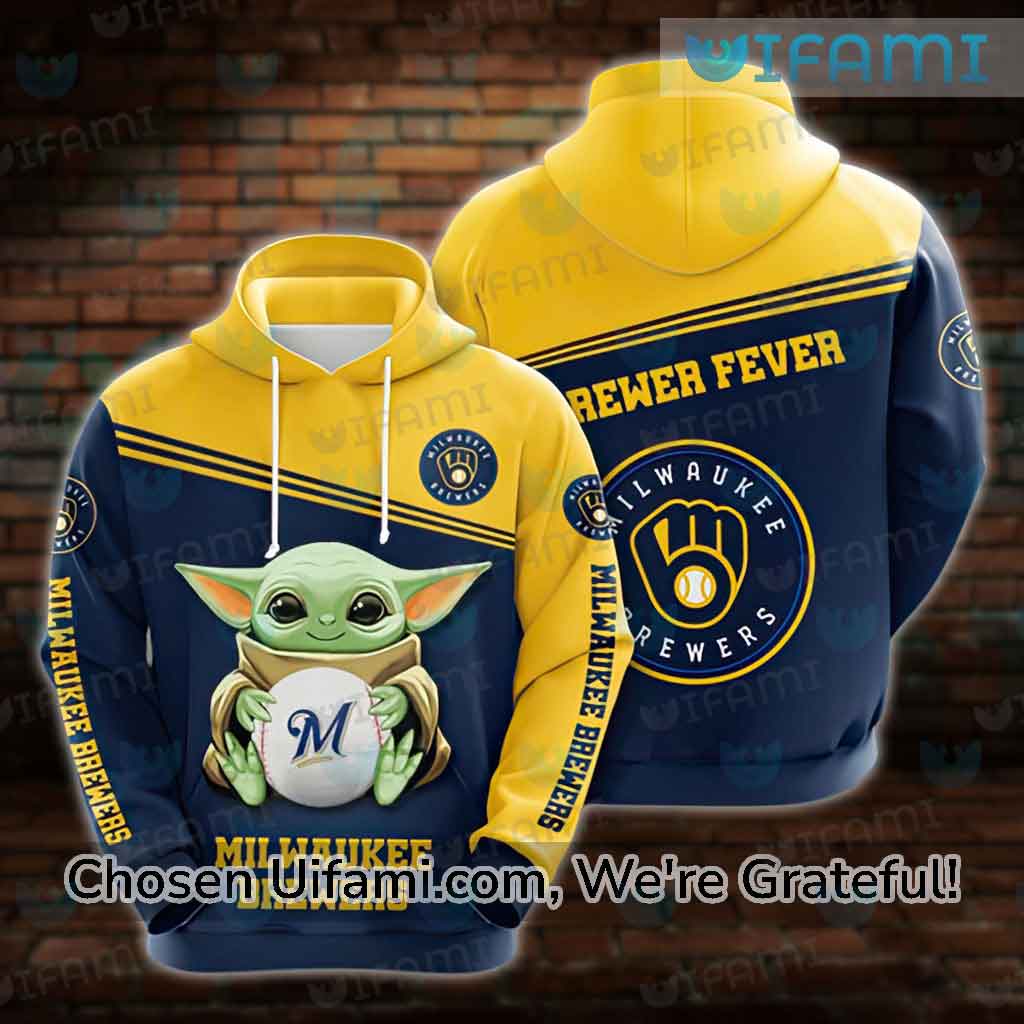 Milwaukee Brewers Baby Yoda Star Wars Lover 3D Hoodie Christmas Gift For  Men And Women