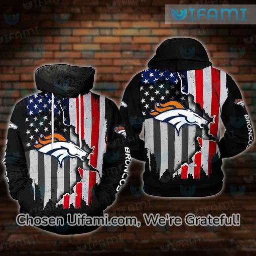 Broncos Hoodie 3D Spirited USA Flag Denver Broncos Gift