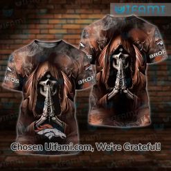 Broncos Tee Shirt 3D Inspiring Grim Reaper Denver Broncos Gifts For Her