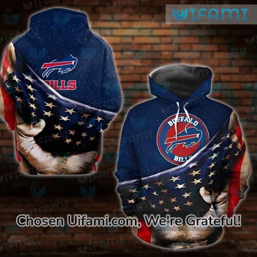 Buffalo Bills Hoodie Mens 3D Captivating USA Flag Buffalo Bills Christmas Gifts