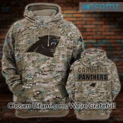 Carolina Panthers Military Hoodie 3D Playful Camo Carolina Panthers Gift