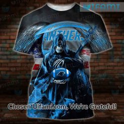 Carolina Panthers Shirt 3D Funniest Grim Reaper USA Flag Carolina Panthers Gift