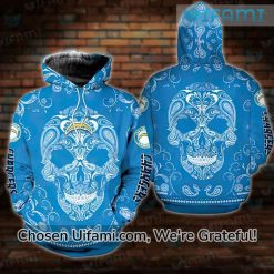 Chargers Hoodie 3D Upbeat Sugar Skull Los Angeles Chargers Gifts