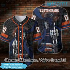 Chicago Bears Baseball Jersey Grim Reaper Custom Unique Chicago Bears Gifts