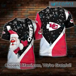 Chiefs Christmas Shirt 3D Thrilling Santa Claus Kansas City Chiefs Gift