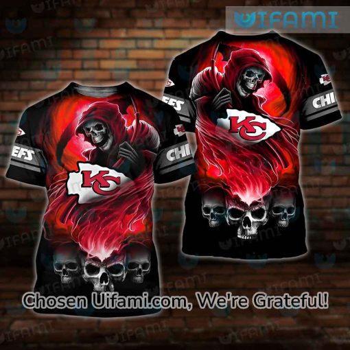 Chiefs Graphic Tees 3D Terrific Grim Reaper Gifts For Kansas City Chiefs Fans