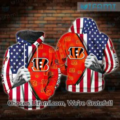 Cincinnati Bengals Mens Hoodie 3D USA Flag Unique Bengals Gifts