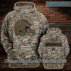 Cleveland Browns Camo Hoodie 3D Funniest Cleveland Browns Gift
