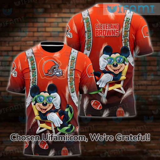 Cleveland Browns Graphic Tees 3D Unbelievable Mickey Cleveland Browns Fan Gifts