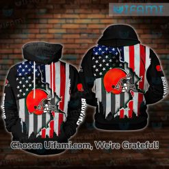 Cleveland Browns Hoodie 3D Affordable USA Flag Browns Gift