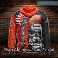 Cleveland Browns Hoodie Mens 3D Irresistible Skull Browns Gift 2