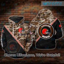 Cleveland Browns Military Hoodie 3D Adorable Camo Browns Gift