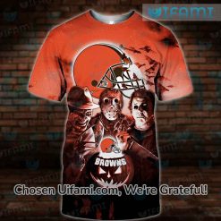Cleveland Browns Tee Shirt 3D Jason Voorhees Michael Myers Freddy Krueger Gift