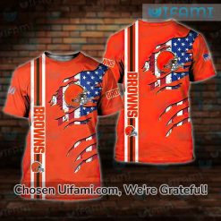 Cleveland Browns Womens Shirt 3D Gorgeous USA Flag Browns Fan Gifts