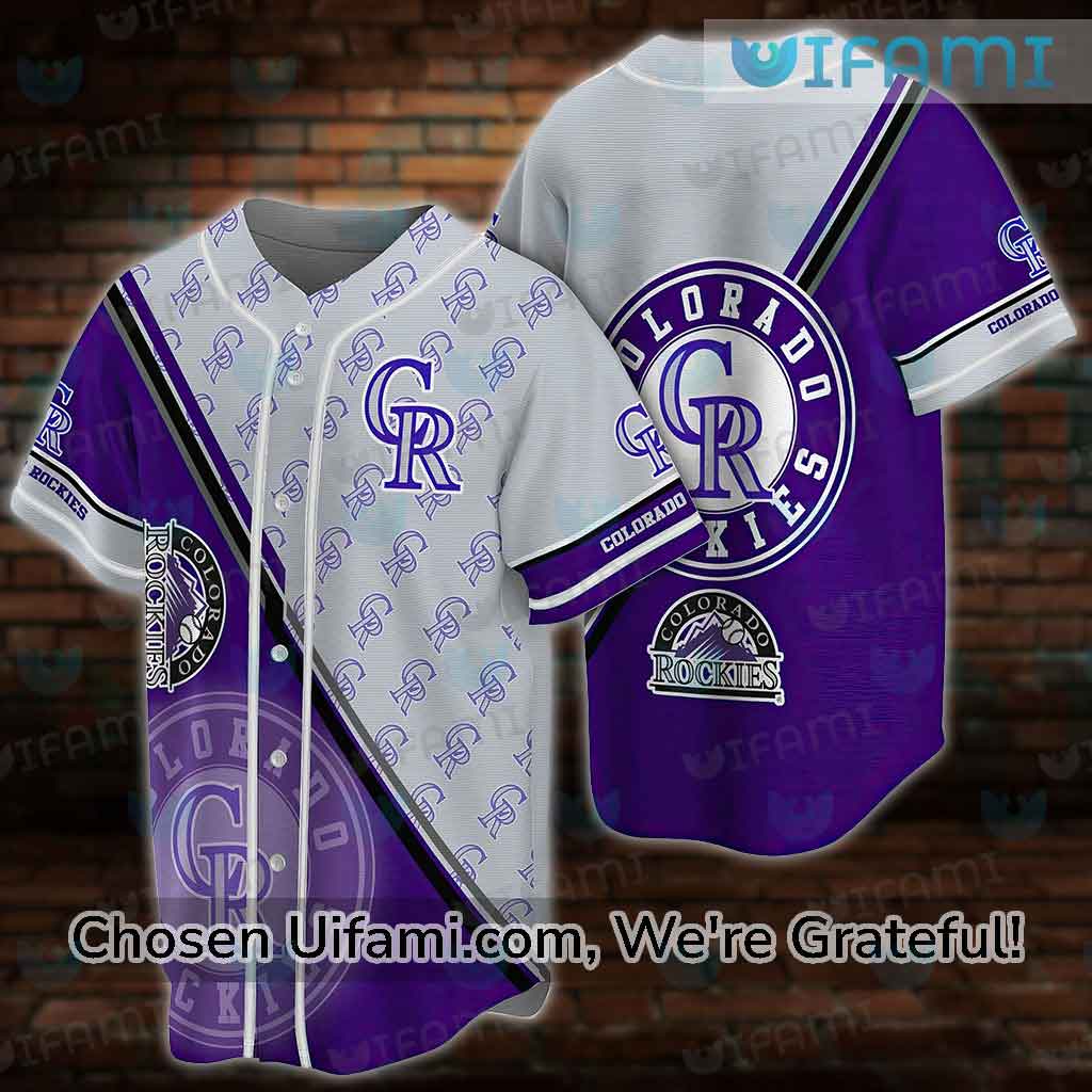 Custom Rockies Full Button Baseball Jerseys, Retro Purple