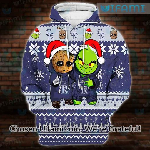 Colorado Rockies Hoodie 3D Latest Christmas Groot Grinch Rockies Gifts