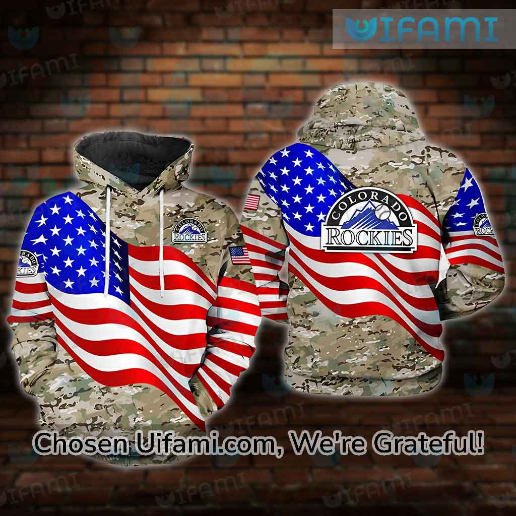 Custom Colorado Rockies T-Shirts Mens 3D Hunting Camo USA Flag Rockies Gift  - Personalized Gifts: Family, Sports, Occasions, Trending