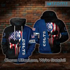 Colts Hoodie 3D Irresistible Punisher Skull USA Flag Indianapolis Colts Gift