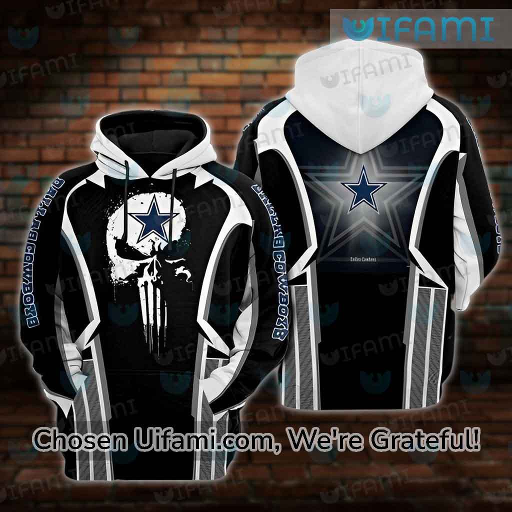 Cowboys Hoodie 3D Playful Punisher Skull Dallas Cowboys Gift Ideas