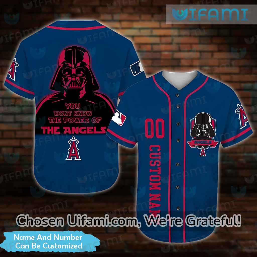 Custom Angels Baseball Jersey Awesome Darth Vader Los Angeles