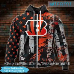 Custom Bengals Zip Up Hoodie 3D Gorgeous USA Flag Cincinnati Bengals Gift 3