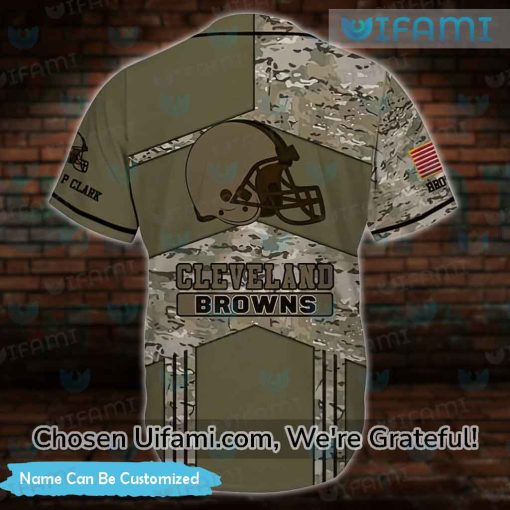 Custom Browns Baseball Jersey Punisher Skull Cleveland Browns Gift Ideas