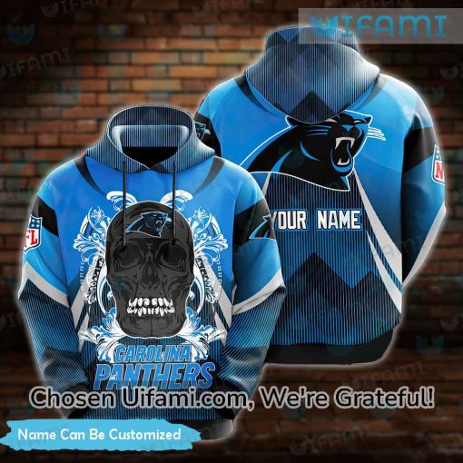 Custom Carolina Panthers Vintage Hoodie 3D Skull Carolina Panthers Gift