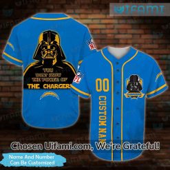 Custom Chargers Baseball Jersey Darth Vader Power Of Famous Los Angeles Chargers Gifts