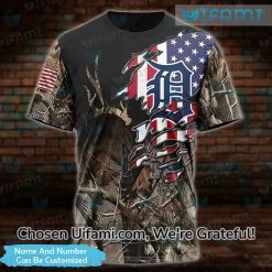 Custom Detroit Tigers Clothing 3D Hunting Camo USA Flag Detroit Tigers Gift