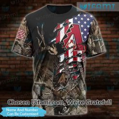Custom Diamondbacks Womens Shirts 3D Hunting Camo Flag Arizona Diamondbacks Gift Best selling