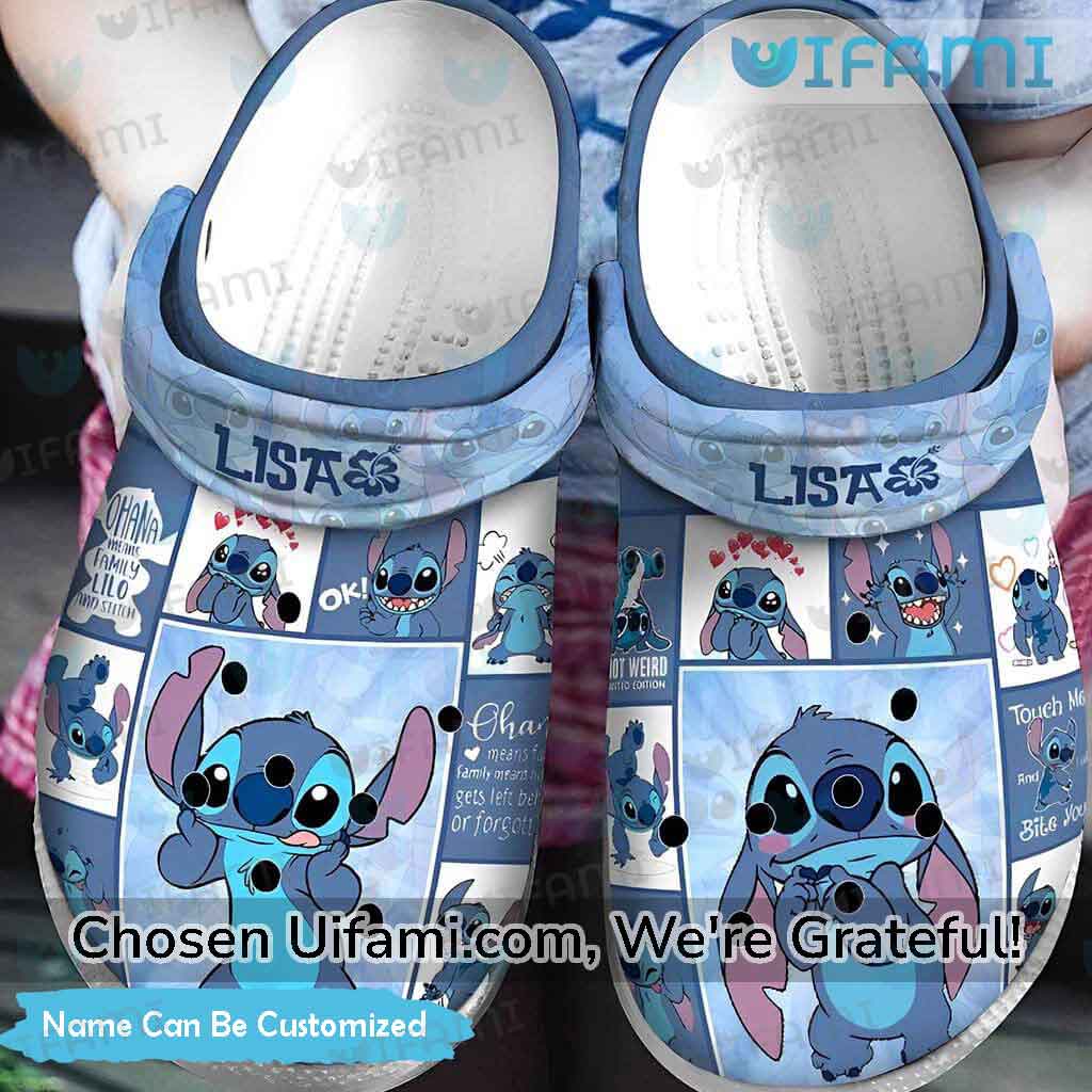 Custom Stitch Blue Pattern Crocs Gifts For Stitch Fans - CrocsBox