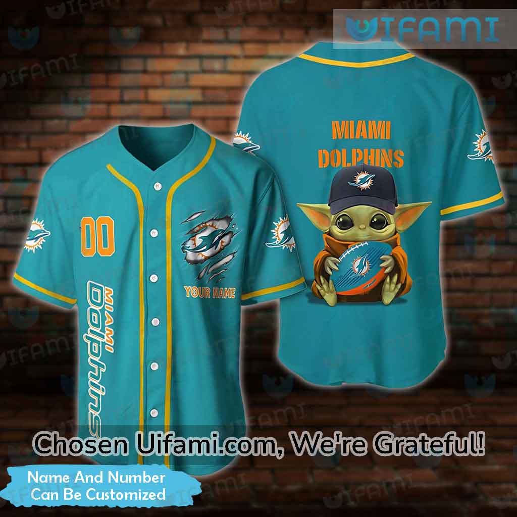 Custom Dolphins Baseball Jersey Baby Yoda Miami Dolphins Gift Ideas -  Personalized Gifts: Family, Sports, Occasions, Trending