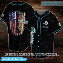 Custom Dolphins Baseball Jersey USA Flag Creative Gifts For Miami Dolphins Fans
