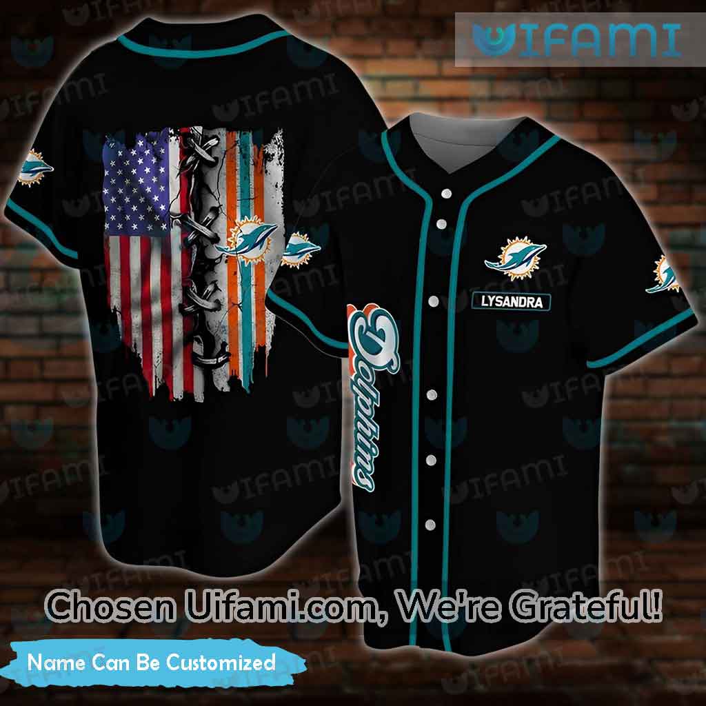Miami Dolphins Nfl 3d Personalized Name And Number Baseball Jersey