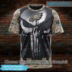 Custom Eagles Tee Shirt 3D Punisher Skull Camo Philadelphia Eagles Gift Set