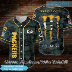 Custom Green Bay Packers Baseball Jersey Camo Adorable Packers Fathers Day Gifts