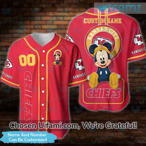 Custom KC Chiefs Baseball Jersey Mickey Kansas City Chiefs Gift