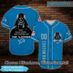 Custom Lions Baseball Jersey Darth Vader Power Of Detroit Lions Gift Ideas