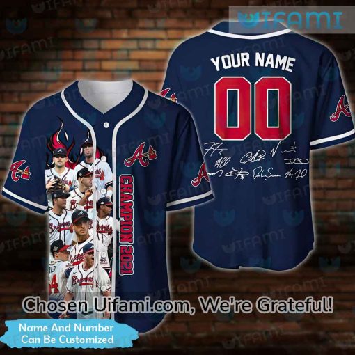 Custom MLB Braves Jersey Cool Champions 2021 Atlanta Braves Gift Ideas