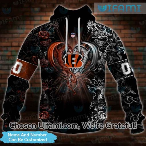 Custom Mens Bengals Hoodies 3D Dragon Cincinnati Bengals Gift