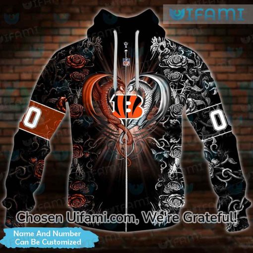 Custom Mens Bengals Hoodies 3D Dragon Cincinnati Bengals Gift