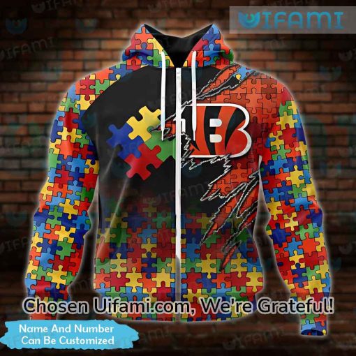 Custom Mens Cincinnati Bengals Hoodie 3D New Autism Bengals Christmas Gifts