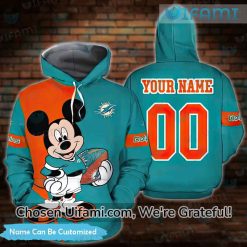 Custom Mens Miami Dolphins Hoodie 3D Delightful Mickey Miami Dolphins Gift