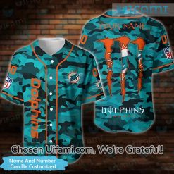 Custom Miami Dolphins Baseball Jersey Camo Alluring Miami Dolphins Gifts For Him