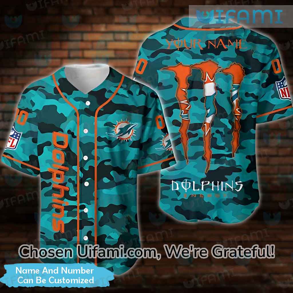 Miami Dolphins NFL Custom Name Baseball Jersey Shirt Gift For Men