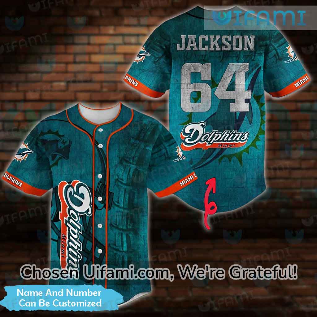 Custom Miami Dolphins Baseball Jersey Thrilling Miami Dolphins Gifts For  Him - Personalized Gifts: Family, Sports, Occasions, Trending