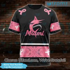 Custom Miami Marlins Clothing 3D Surprise Breast Cancer Marlins Gifts